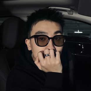 韩版茶色墨镜男士开车高级感大脸街拍潮流，防紫外线男款太阳眼镜