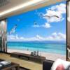 大型壁画客厅卧室玄关墙纸3d壁纸，墙纸8d电视，墙纸背景立体大海沙滩