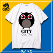 Owl City猫头鹰之城摇滚乐队 短袖T恤衫男女圆领运动半截袖春夏款