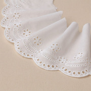 白色12cm宽纯棉花边夏季衣边裙摆纯色棉，衣服装饰镶边蕾丝辅料