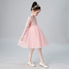 女童礼服粉色生日公主，裙花童婚纱儿童，主持高定洋气钢琴演出服春夏