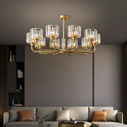 帕莎全铜现代轻奢全铜水晶客厅，吊灯简约大气创意家用北欧风格灯具