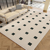 高档地毯客厅2023南洋复古轻奢高级感防水免打理仿亚麻棋盘格