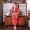 日本和服时尚女装绸缎孔雀舞台服表演服拍照写真和服