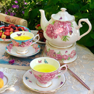 骨瓷咖啡杯英式下午茶杯红茶茶壶茶具家用盘子家居装饰摆设茶具