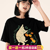 小众别致猫咪t恤女夏季设计感纯棉短袖2024韩版学生正肩上衣