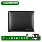 自营calvin klein凯文克莱皮革男式钱包-黑色 美国奥莱直发