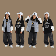 男童嘻哈hiphop街舞演出服套装儿童，宽松爵士舞蹈表演走秀表演服装