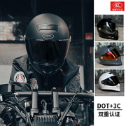3C认证复古摩托车全盔男双镜蓝牙秋冬季个性机车踏板巡航复古头盔