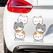 卓贴 前保险杠车贴划痕遮挡个性创意卡通猫咪装饰电动车汽车贴纸