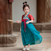 汉服女童夏装儿童高端超仙古装连衣裙中国风，唐装小女孩古筝表演服