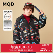 泰迪珍藏联名MQD2022冬装童装男童可脱卸连帽羽绒服满版