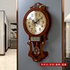 欧式挂钟客厅家用时尚大摆钟复古新中式石英钟餐厅壁挂墙钟表时钟