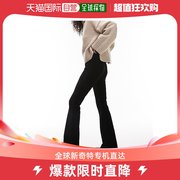 香港直邮潮奢topshop女士，弹性天鹅绒灯芯绒喇叭型裤子(黑色)