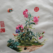 绣汴苏绣花卉风景全手工刺绣画芯