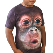 大猩猩T恤抖音猴子衣服 恶搞肌肉3D印花男女立体动物图案短袖体恤
