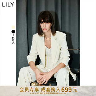 lily2024夏女装(夏女装，)气质通勤款设计感都市，一粒扣修身休闲西装外套