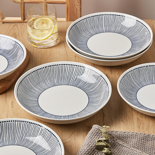 日式陶瓷盘子菜盘家用2023装菜碟子碗餐具套装深盘菜碟汤盘