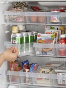 日本进口冰箱收纳盒厨房水果蔬菜收纳筐饮料冷藏塑料分隔储物筐子
