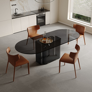 耐高温钢化玻璃餐桌现代简约家用长方形桌子设计师，定制餐桌椅组合