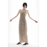 apozicollection新中式修身收腰显瘦裙小众设计感两色，吊带连衣裙