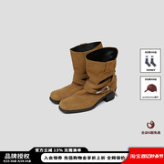 设计师品牌RECTO24SS西部皮扣设计麂皮靴子JULY