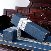 新中式沙发扶手枕套红木罗汉麻布靠垫长方形靠背靠枕抱枕海绵定制