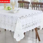 蕾丝桌布餐桌布针织，长方形镂空白色茶几刺绣布艺，欧式床头盖布桌垫