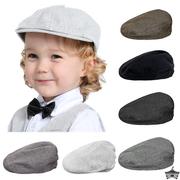男童贝雷帽婴儿周岁写真照英伦复古风，男宝宝帽子礼服绅士帽画家帽