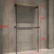 服装店双层展示架衣服陈列架挂衣架，落地式侧挂衣架子西装西服货架