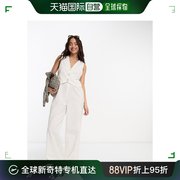 香港直邮潮奢 ASOS 女士look 设计2合1亚麻背心米白色连体裤