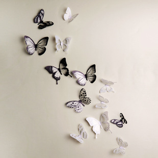 墙贴画3d立体仿真蝴蝶墙纸冰箱卧室客厅镜子衣柜创意墙壁装饰贴纸