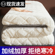 羊羔绒乳胶床垫软垫家用冬季加厚学生宿舍单人，保暖榻榻米冬天垫子