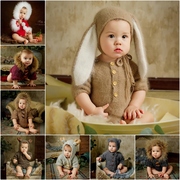 百天宝宝摄影服装新生，婴儿满月拍照儿童摄影服装，创意手工毛线衣服