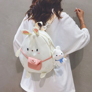 日系可爱兔子双肩，包女大学生斜挎小书包少女休闲逛街通勤小众背包