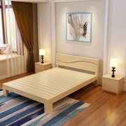 实木床1.8米双人床主卧松木床出租屋经济型1.5少儿实木床