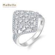 mabelle玛贝尔18k白金菱形，豪华款钻石，戒指钻石分数1.19克拉