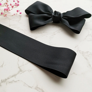 5cm哑光棉带品质黑色丝带手工diy韩版大蝴蝶结材料后脑勺发夹彩带