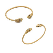 法国la2l素金蛇纹天然宝石手镯女欧洲小众，神秘感独特设计精致手环