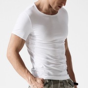 夏季纯棉短袖t恤男修身纯白色半袖潮牌弹力上衣服紧身打底衫体恤