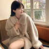 韩国水貂绒长毛大衣女冬季高级软糯加厚保暖环保皮草毛毛外套