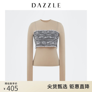 dazzle地素奥莱夏季小众，吊带两件套长袖t恤上衣女