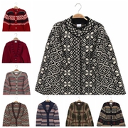 vintage古着孤品日本秋季羊毛北欧风，复古开衫毛衣，费尔岛纹学院风