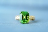 天然绿碧玺戒指18k金钻石镶嵌，主石尺寸11.95x9.6mm，5.58ct