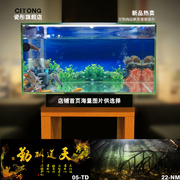 鱼缸背景纸画高清图3d立体壁纸造景，水族箱贴纸自粘壁画装饰板5d