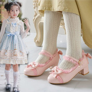 女童皮鞋公主鞋韩版儿童高跟鞋中大童学生演出鞋小女孩洛丽塔单鞋
