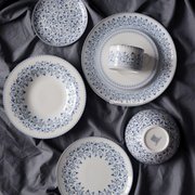 高档骨瓷欧式青花餐具套装，轻奢高颜值牛排盘，意面盘沙拉碗咖啡杯碟