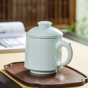 昌南陶瓷景德镇茶具滤茶杯办公室泡茶茶水分离杯带盖过滤个人专用