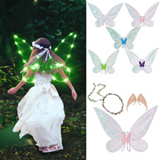 儿童精灵翅膀套装魔法，棒仙子表演道具，舞蹈纱裙节日派对公主裙