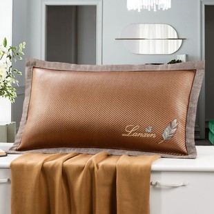 夏季印尼藤冰藤凉枕头茶枕荞麦皮壳枕芯带枕套颈透气成人一只装